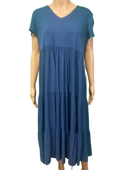 * Long Bamboo Shortsleeve Tiered - Pure Essence Dress