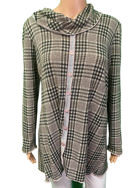 * Cowl Neck Plaid - Pure Essence Top