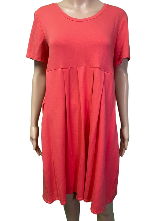 * Shortsleeve Pleated w/Pockets - Pure Essence Dress