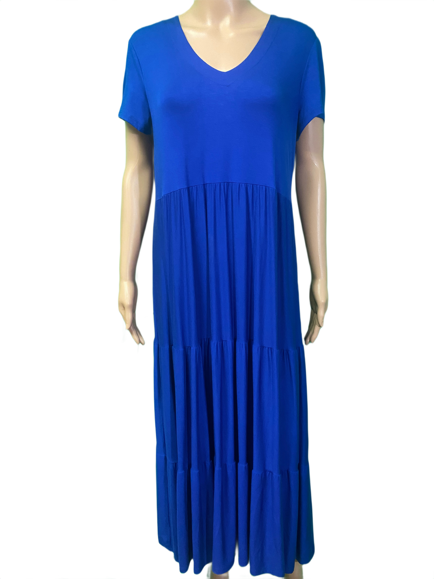 * Long Bamboo Shortsleeve Tiered - Pure Essence Dress