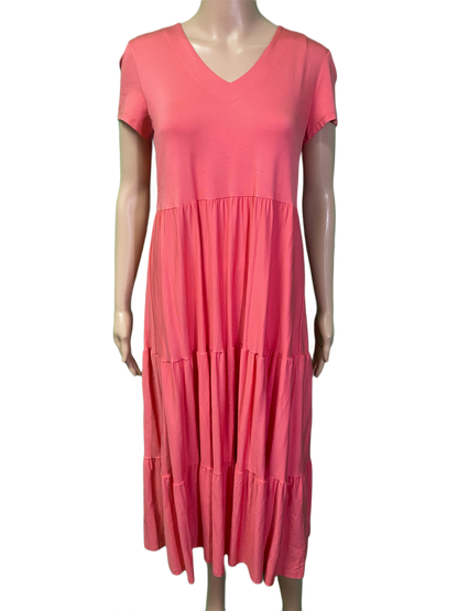 * Long Bamboo Shortsleeve Tiered - Pure Essence Dress