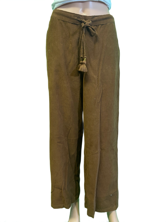 * Cord Pants w/Tassel Drawstring - Orientique Pant