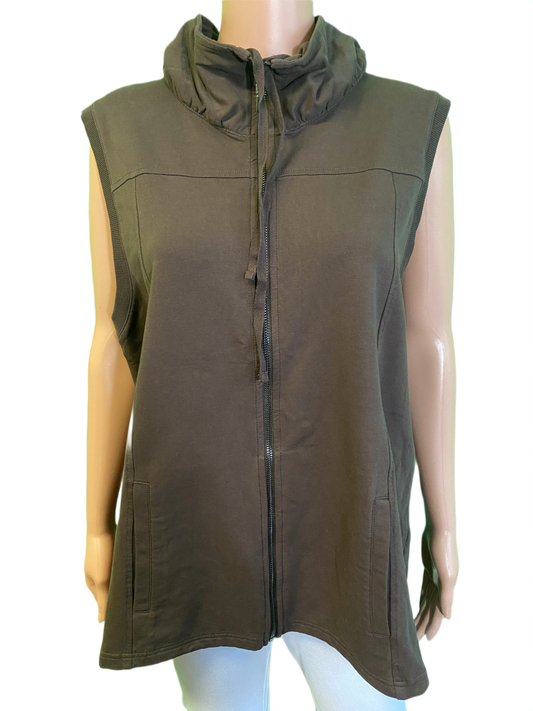 * Zip-Up Tie Collar - Wild Palms Vest