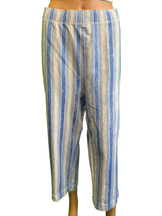 * Distressed Stripe - Wild Palms Capri