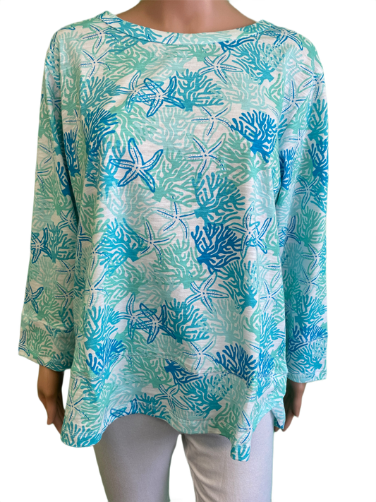 * Coral Reef 3/4 Sleeve - West Indies Top