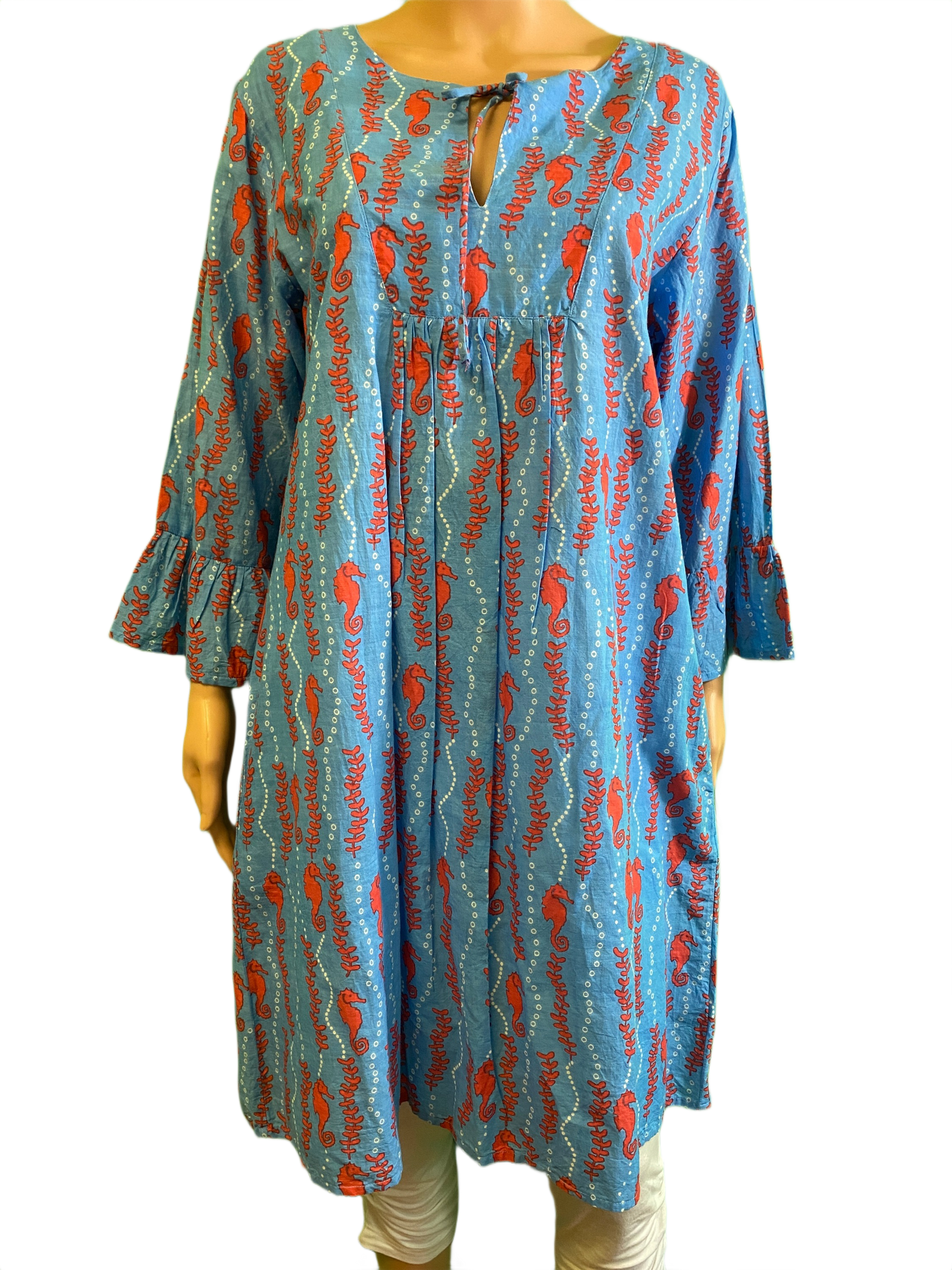 * Sea Garden Ruffled Sleeve - West Indies Dress