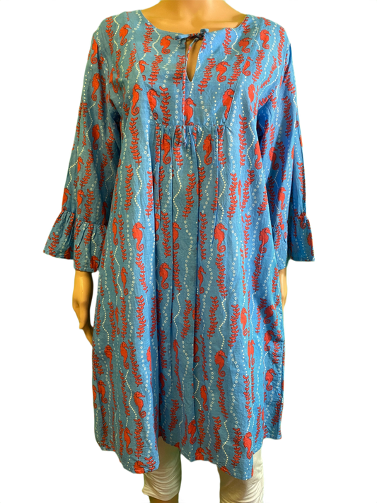 * Sea Garden Ruffled Sleeve - West Indies Dress