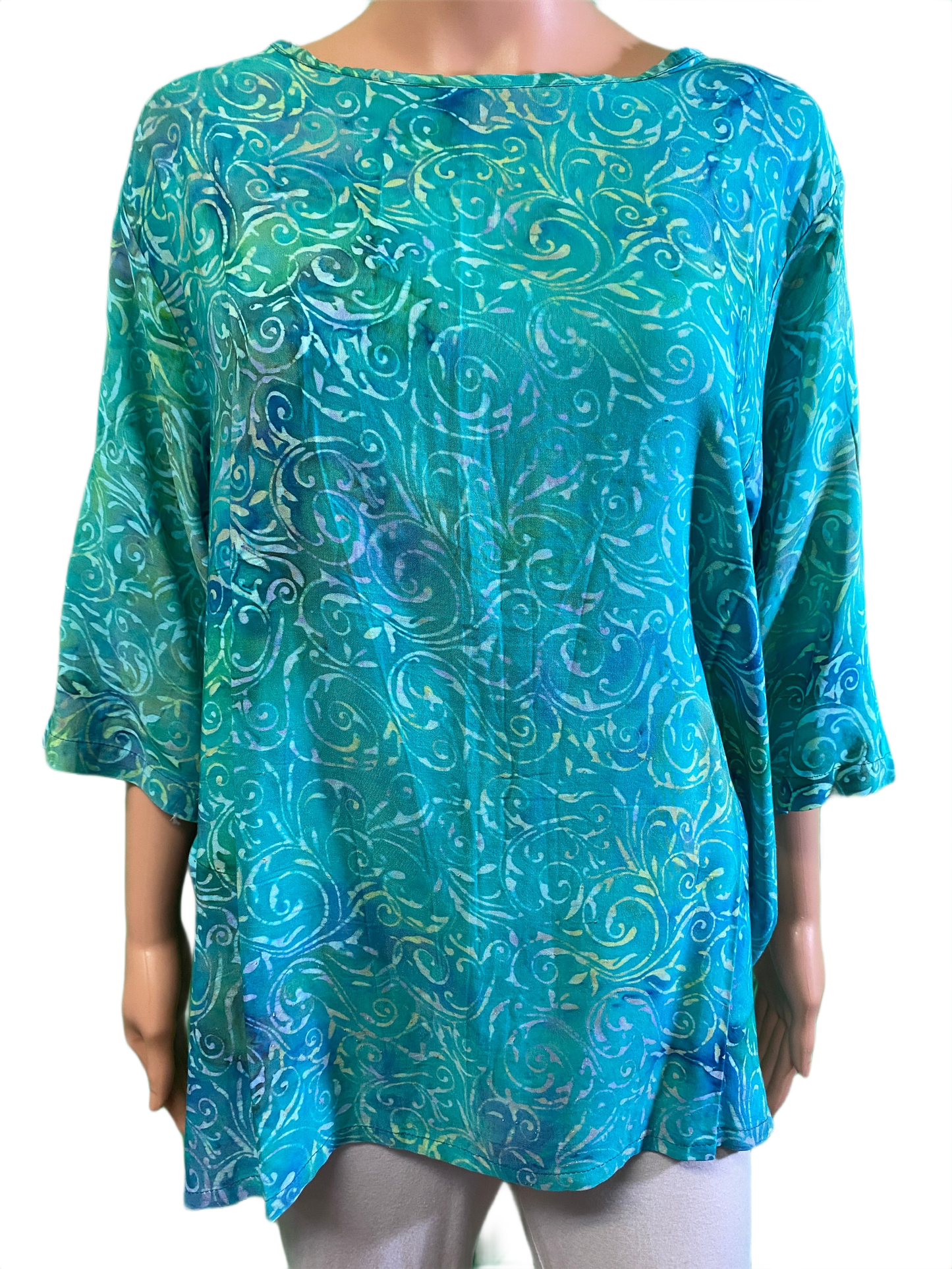 * Back-Button Batik - Hand Kreation Top