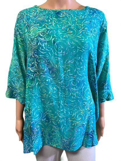 * Back-Button Batik - Hand Kreation Top