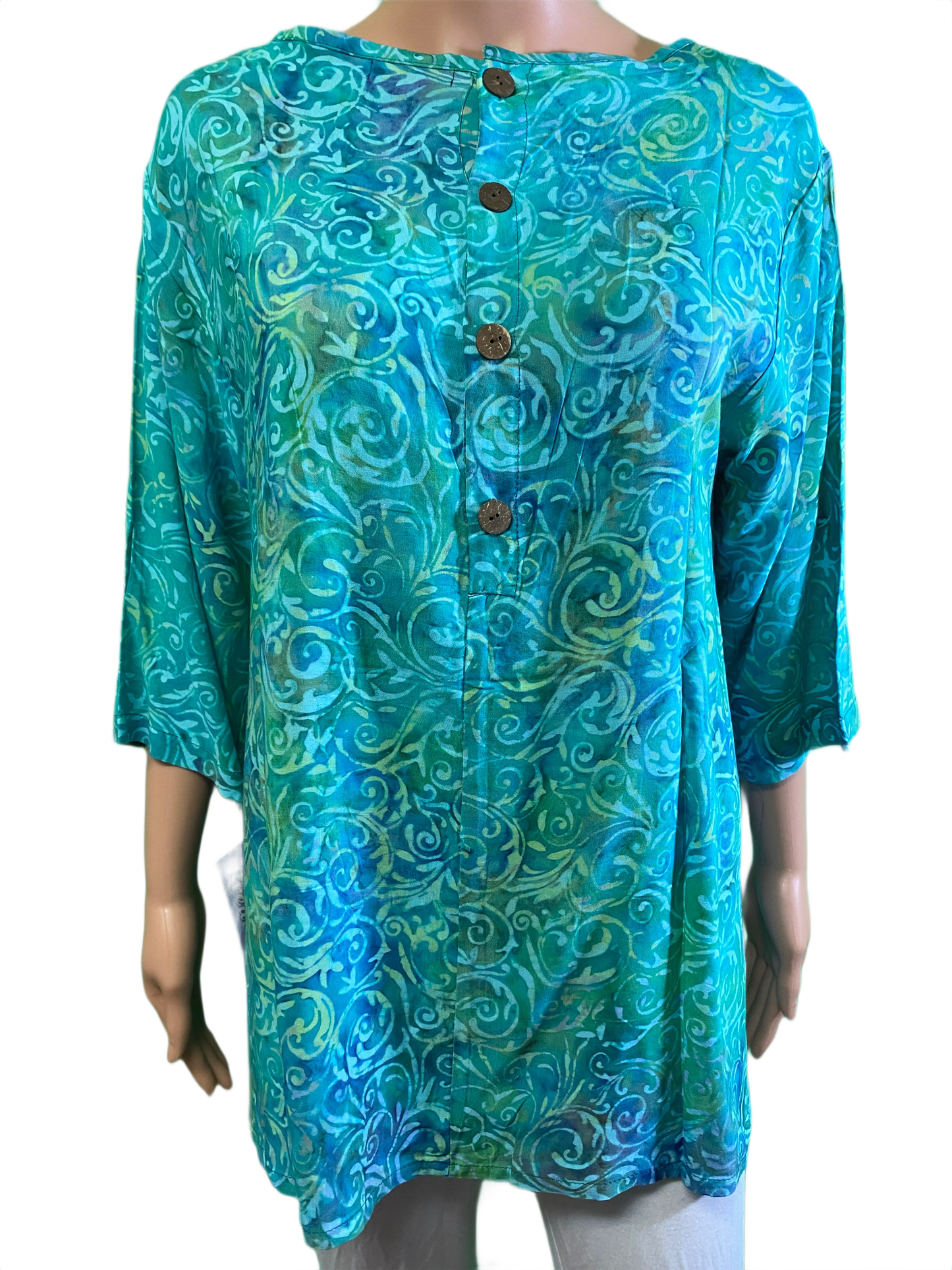 * Back-Button Batik - Hand Kreation Top
