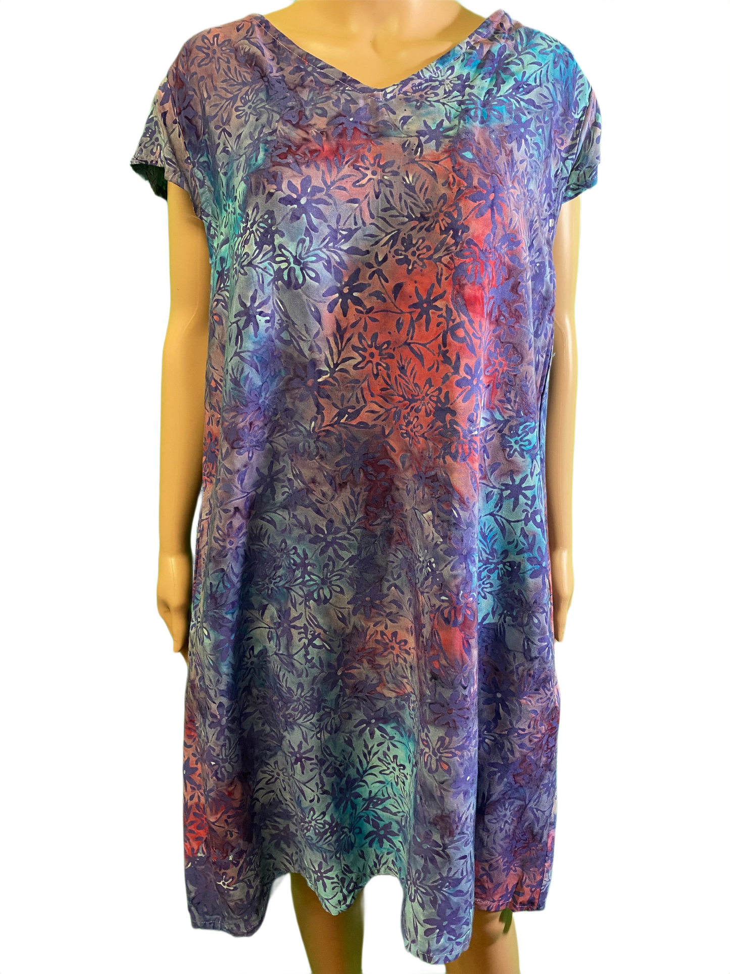 * Batik Cap Sleeve Pocket - Hand Kreation Dress
