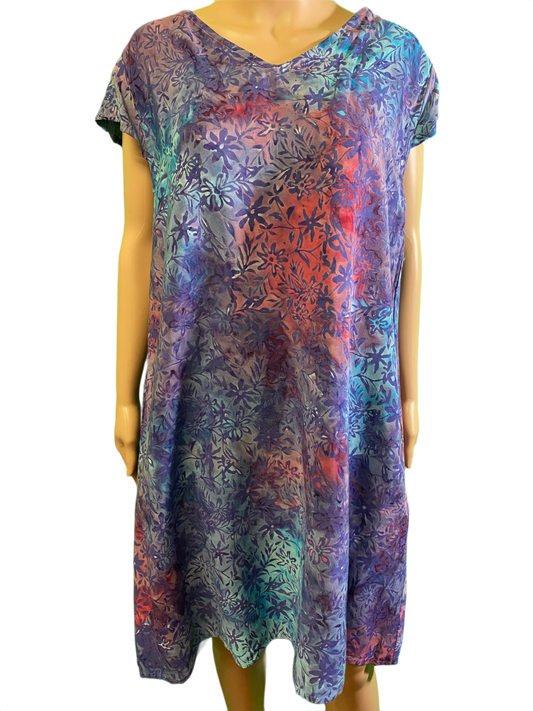 * Batik Cap Sleeve Pocket - Hand Kreation Dress