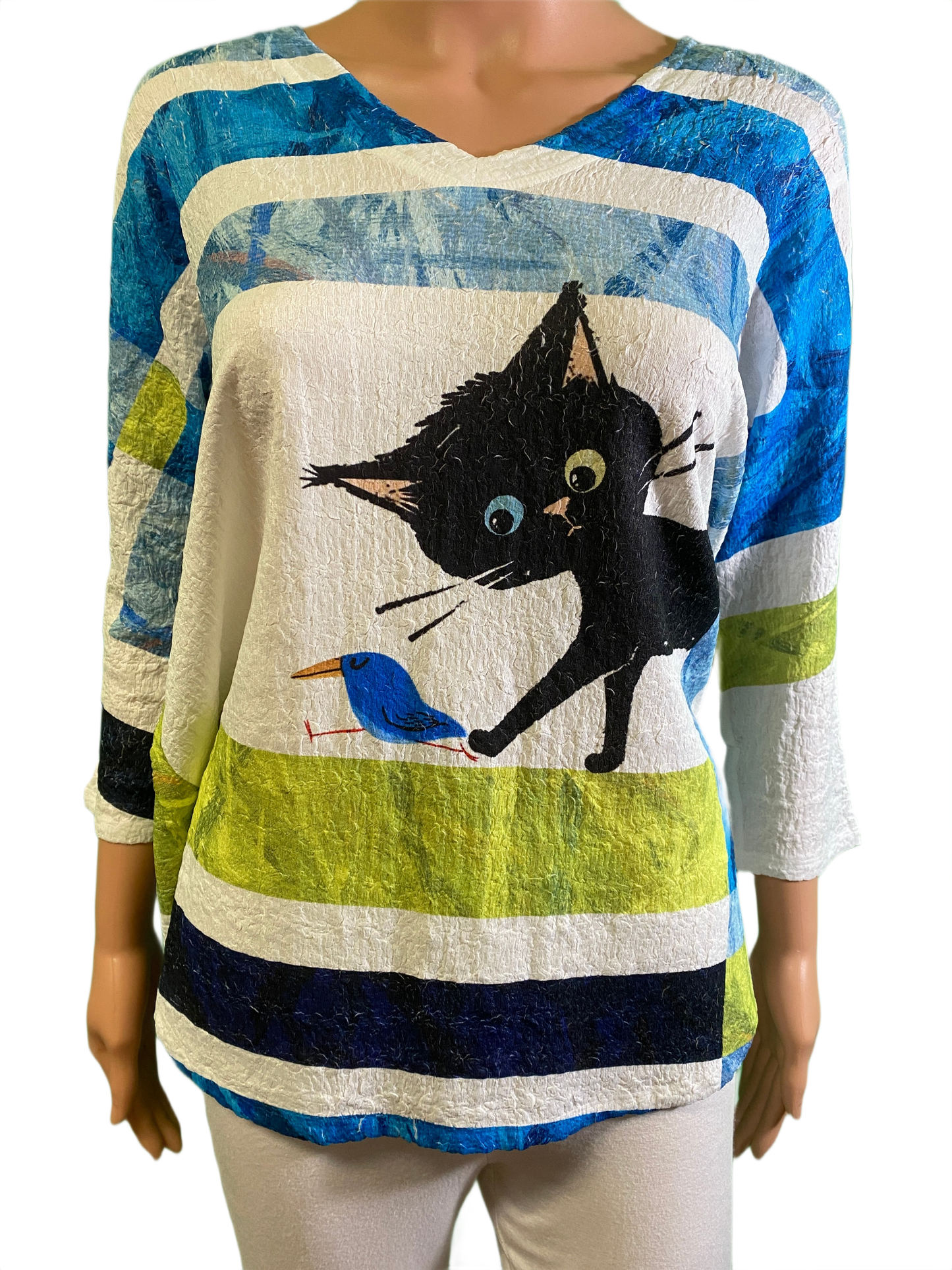 * Libby Cat Waffle A-Line - Inoah Top