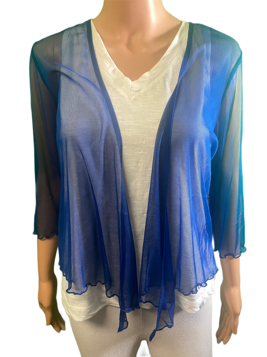 * Cobalt Blue Sheer Bollero - Tango Mango Cardigan