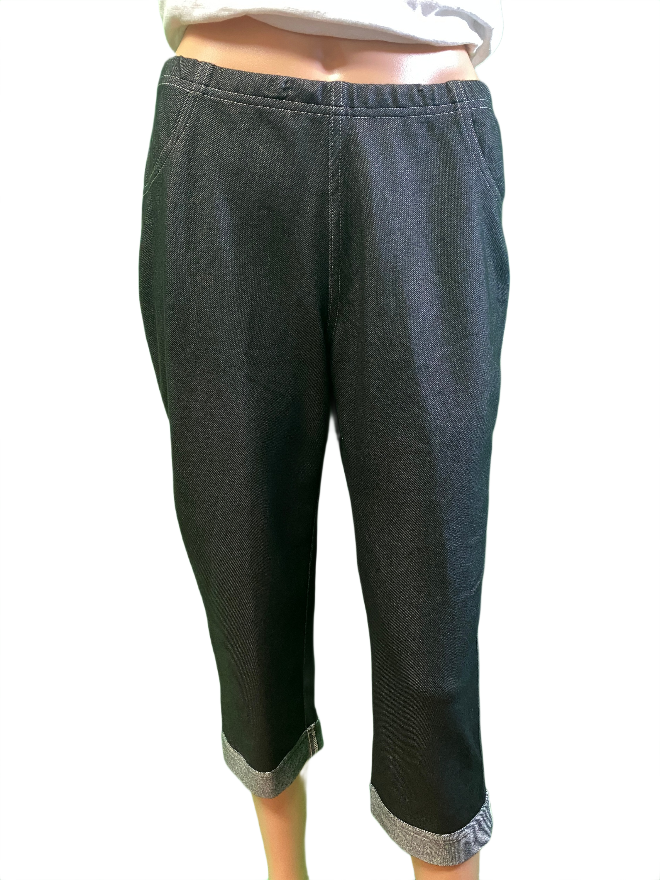 * Stretch Denim Roll-Up - Sun Moda Capri – Lemon Drops Apparel & Gifts