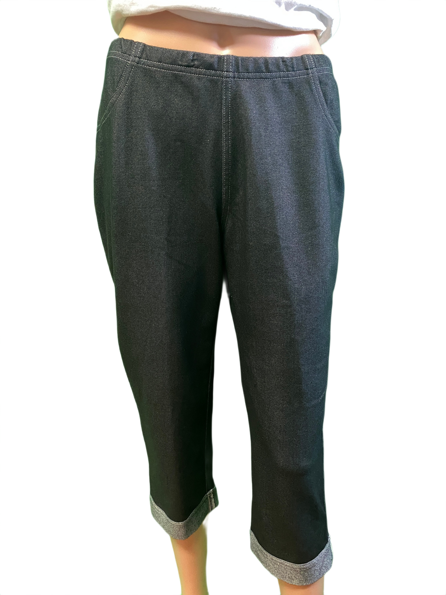 * Stretch Denim Roll-Up - Sun Moda Capri