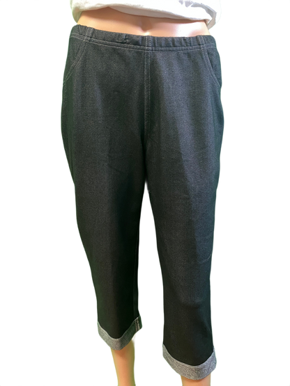 * Stretch Denim Roll-Up - Sun Moda Capri