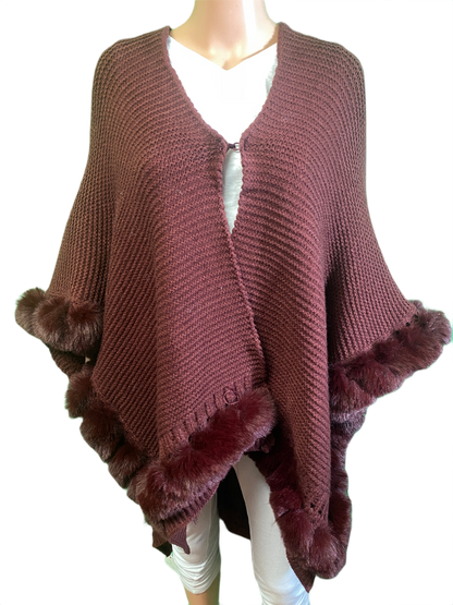 * Knit Pom Pom Fur - Designer House Sweater