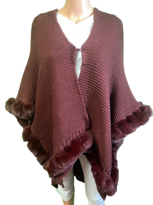 * Knit Pom Pom Fur - Designer House Sweater
