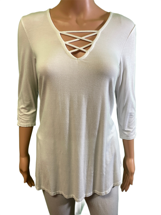 * V-Neck Cross - Sea Breeze Top