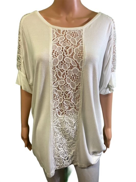 * Center Knit w/ Knit Sleeves - Sea Breeze Top