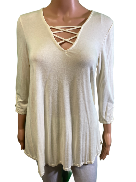 * V-Neck Cross - Sea Breeze Top