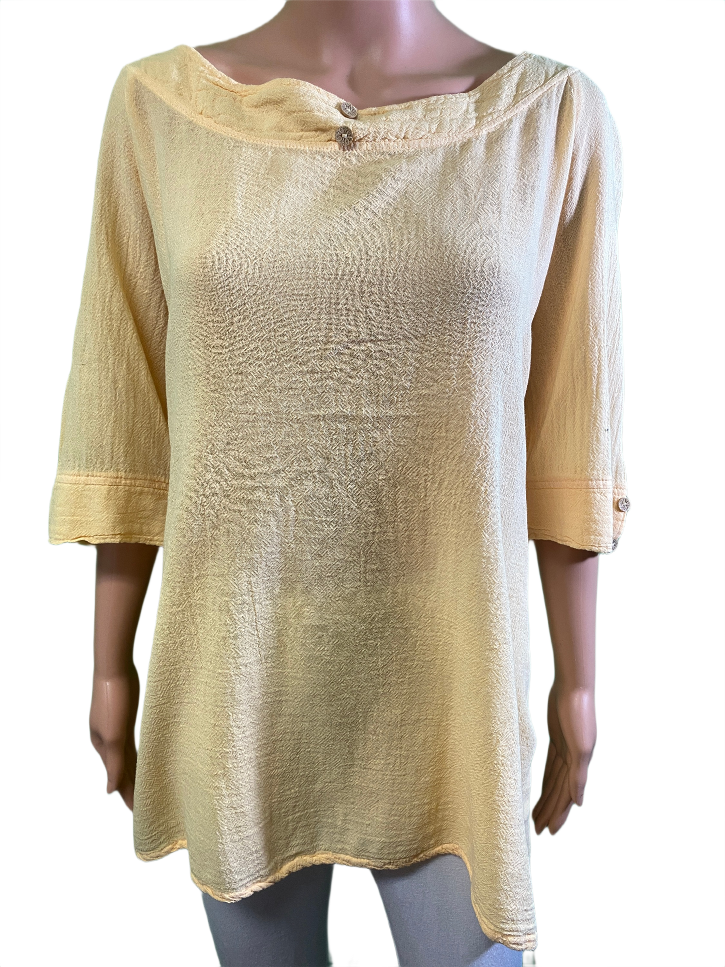 * Gauze Button - Sea Breeze Top
