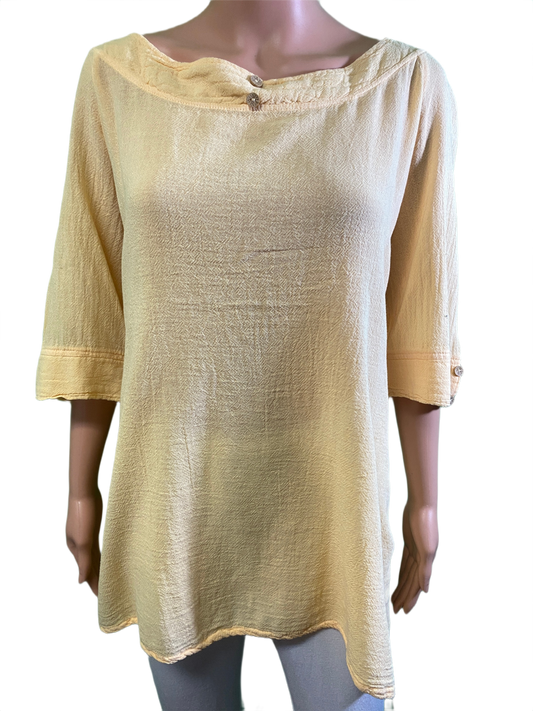 * Gauze Button - Sea Breeze Top