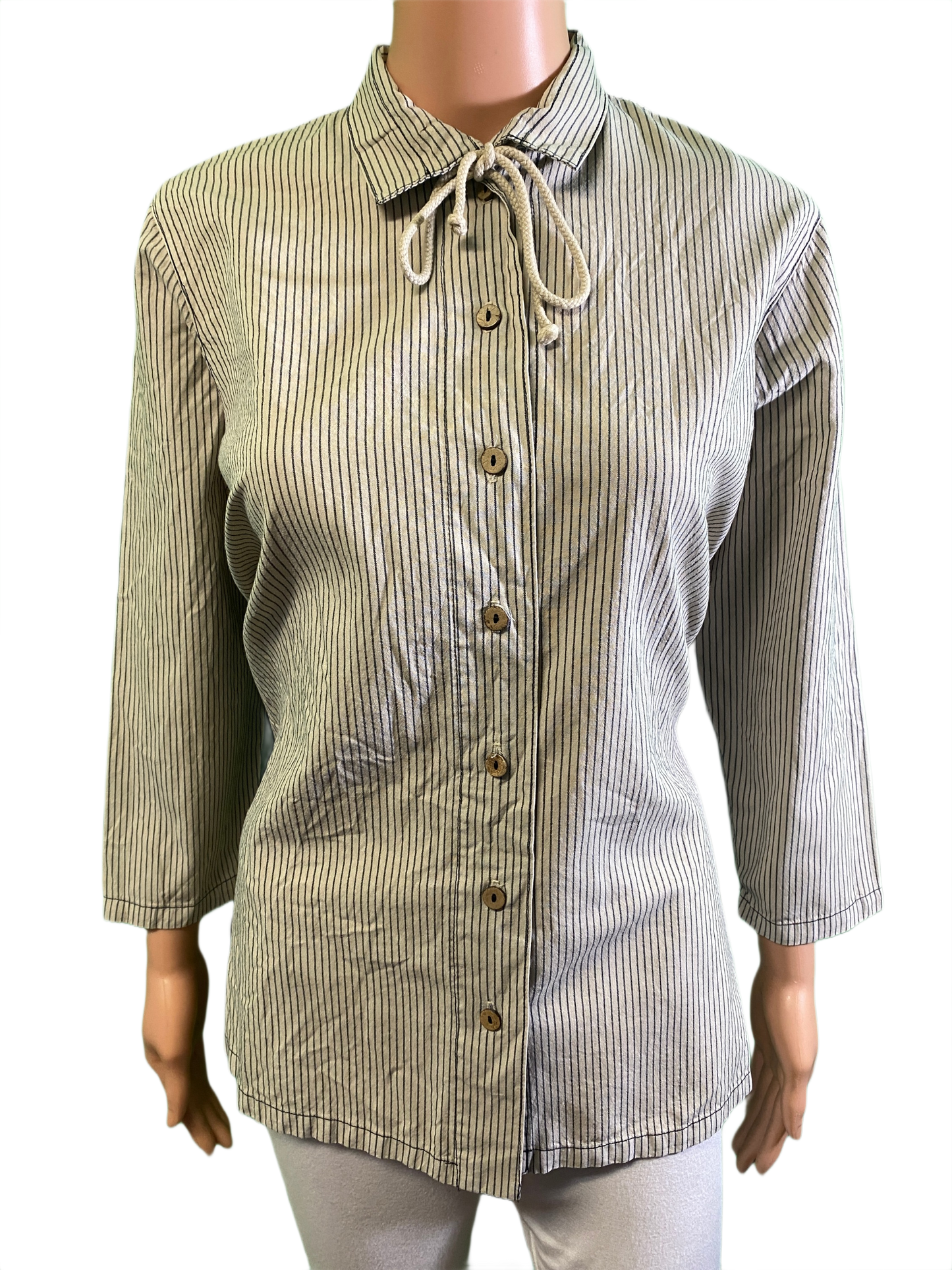 * Vertical Stripe Button-Up - Sea Breeze Top