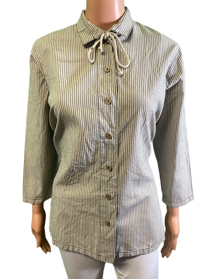 * Vertical Stripe Button-Up - Sea Breeze Top
