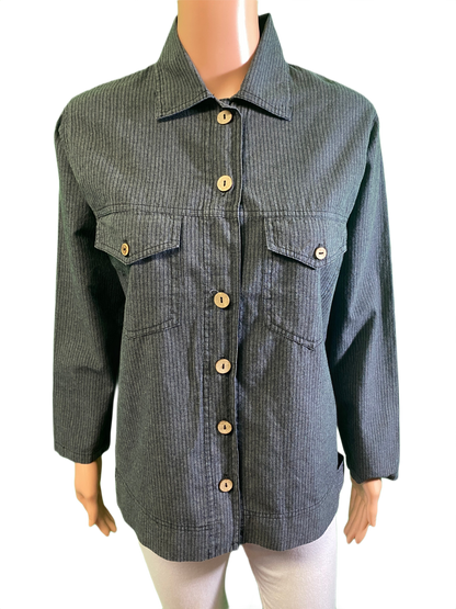 * Vertical Stripe Button-Up - Sea Breeze Top