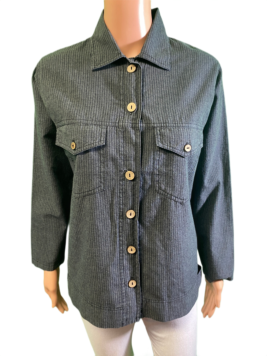 * Vertical Stripe Button-Up - Sea Breeze Top