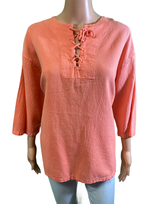 * Gauze w/ String Tie - Sea Breeze Top