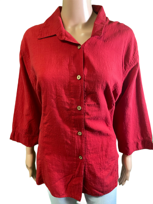 * Button-Up Gauze - Sea Breeze Top