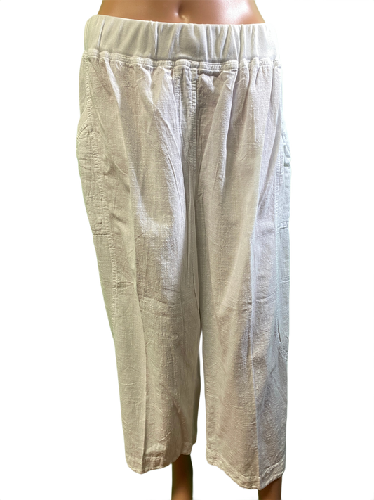 * Two-Pocket w/ Stretch Waistband - Sea Breeze Capri