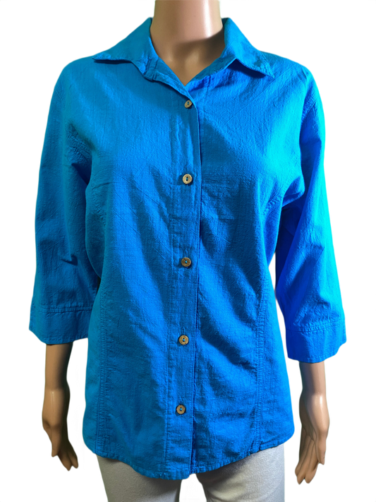 * Button-Up Half Sleeve - Sea Breeze Shirt