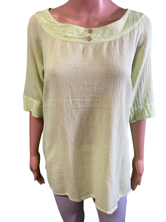 * Gauze Button - Sea Breeze Top