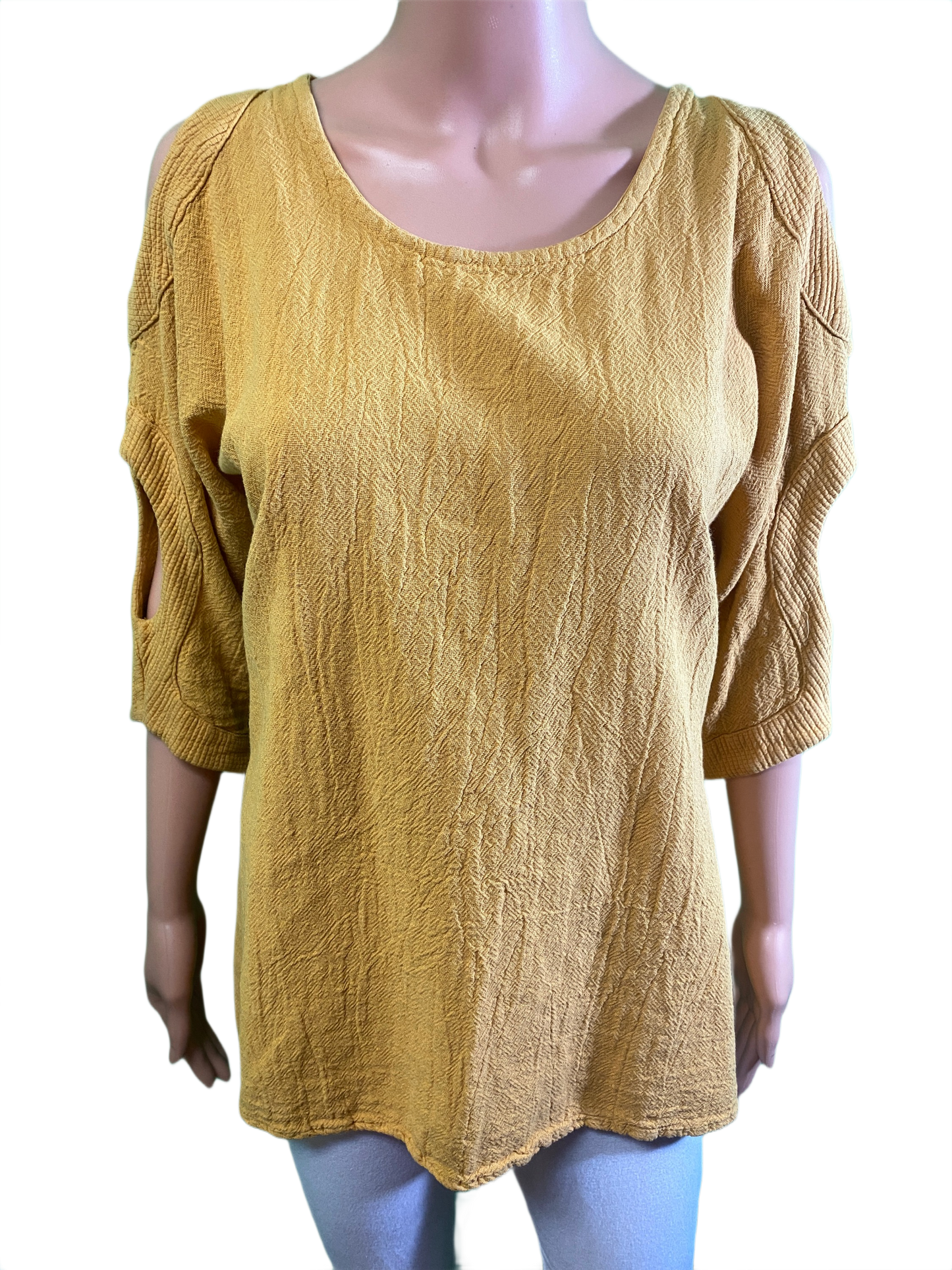 * Cotton Gauze w/ Cold Shoulders - Sea Breeze Top