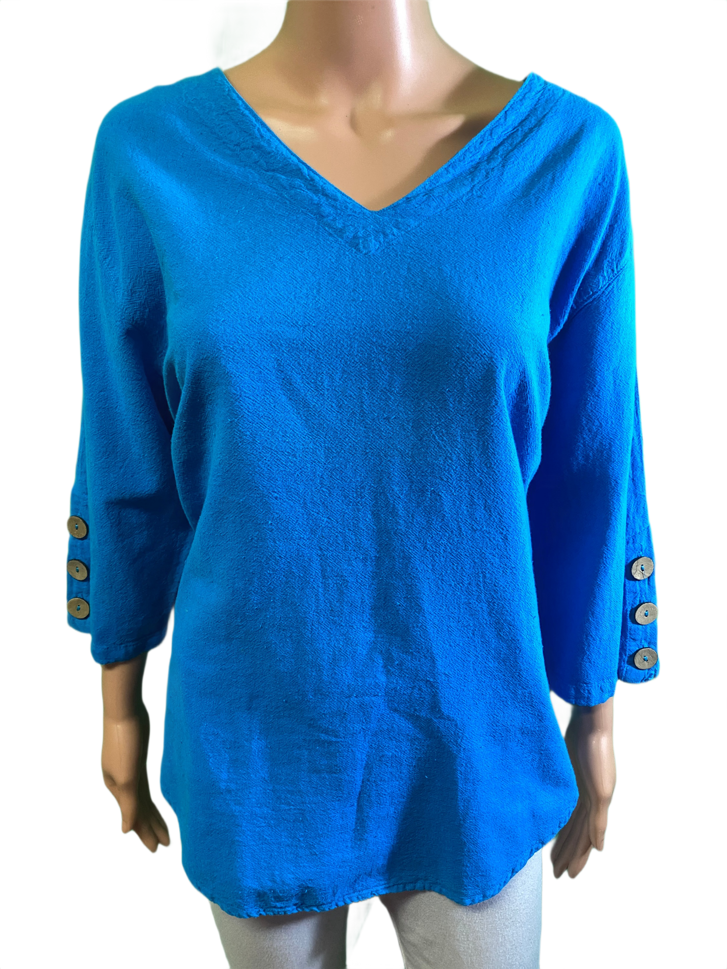 * American Gauze V-Neck - Sea Breeze Top