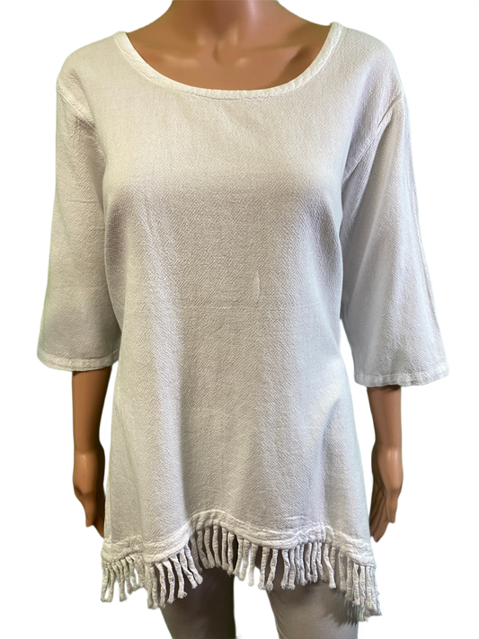* Bahama Gauze Fringe - Sea Breeze Top