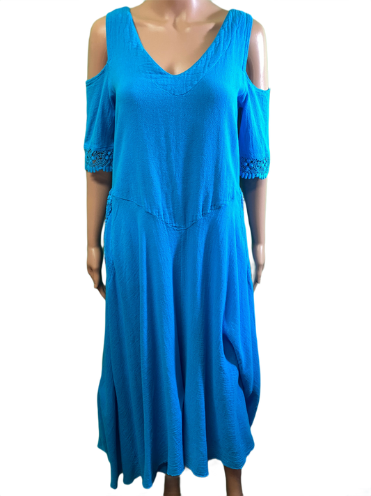 * Cold Shoulder - Sea Breeze Dress