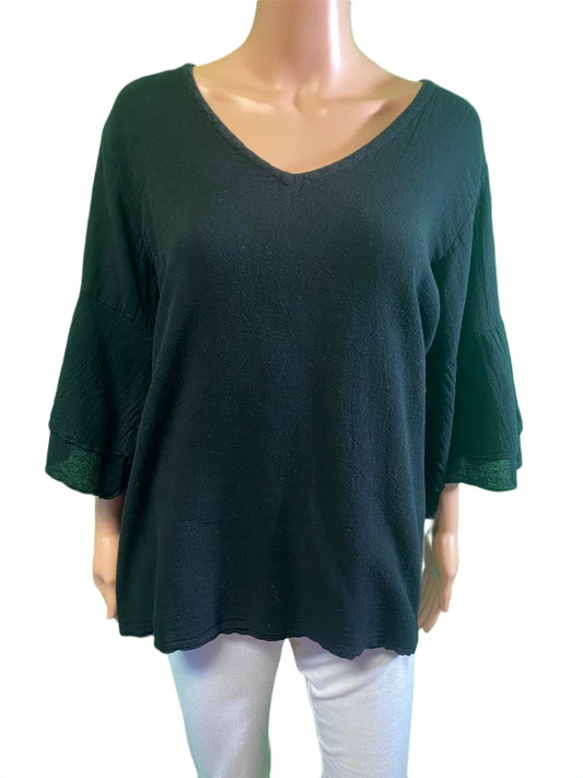 * French Gauze Bell Sleeve - Sea Breeze Top
