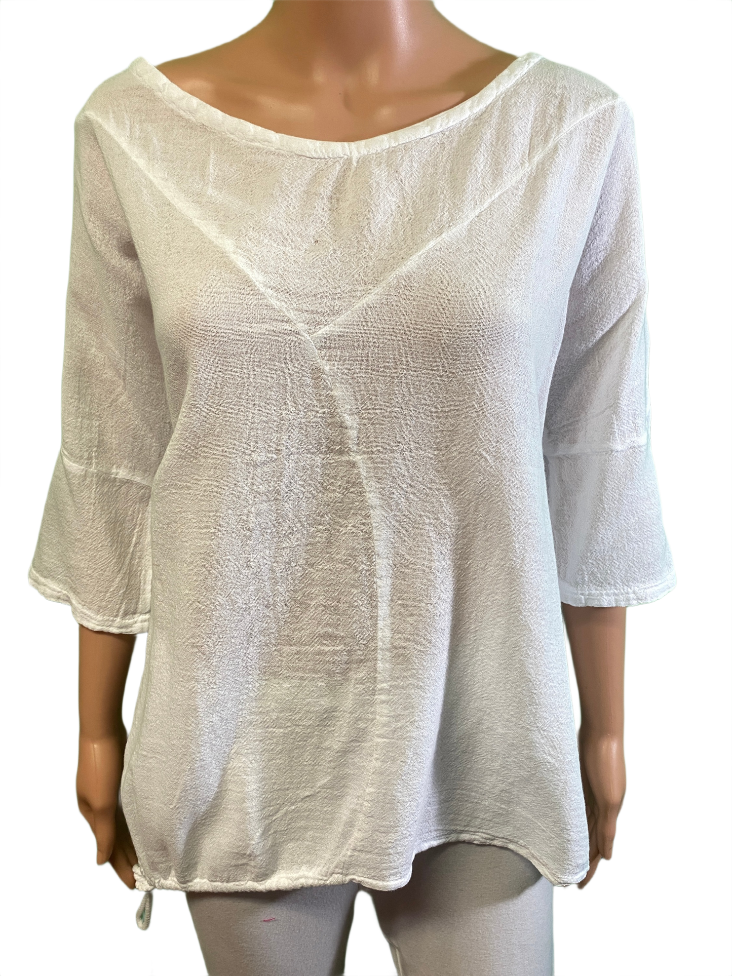 * French Gauze Side Tie - Sea Breeze Top