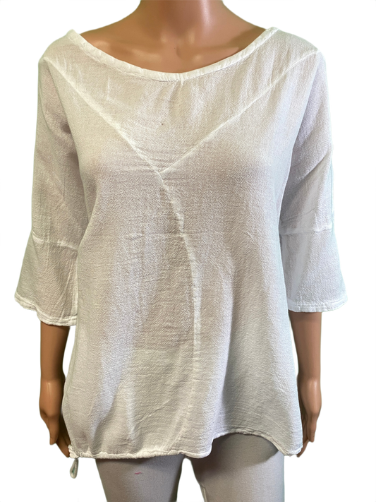 * French Gauze Side Tie - Sea Breeze Top
