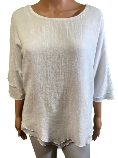 * French Gauze Double Layer - Sea Breeze Top