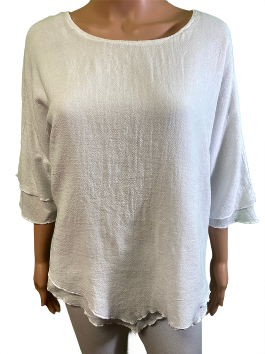 * French Gauze Double Layer - Sea Breeze Top
