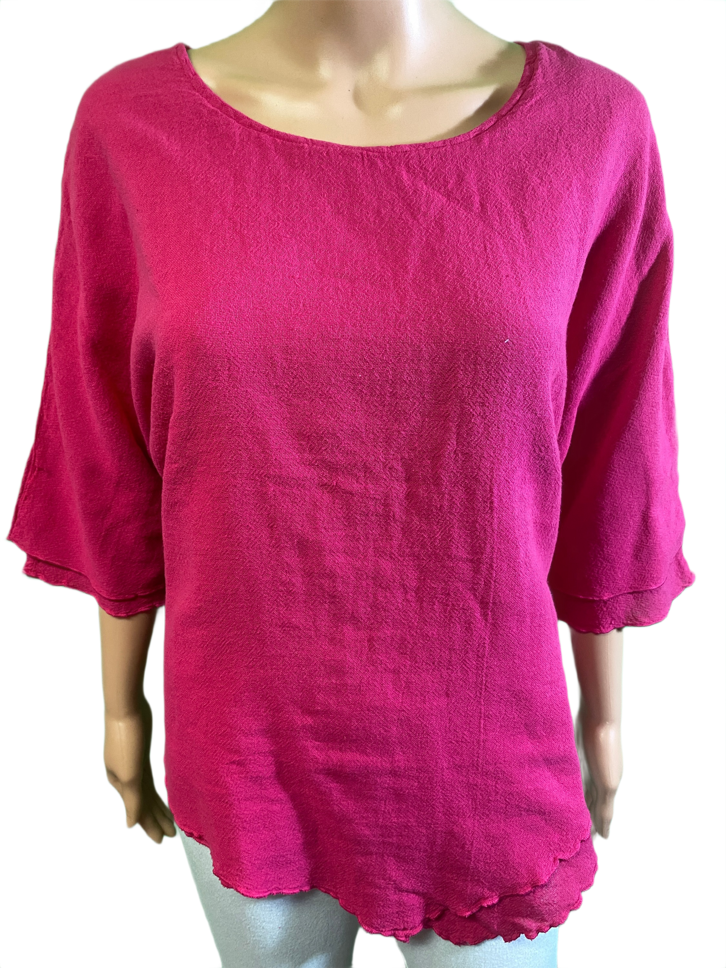 * French Gauze Double Layer - Sea Breeze Top