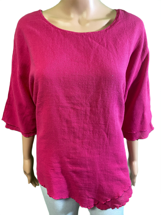 * French Gauze Double Layer - Sea Breeze Top