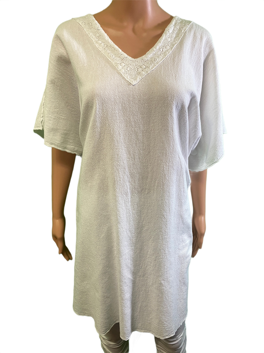 * Hawaiian Gauze Beach Cover Up - Sea Breeze Top