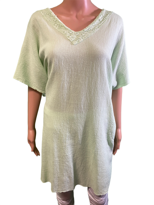 * Hawaiian Gauze Beach Cover Up - Sea Breeze Top